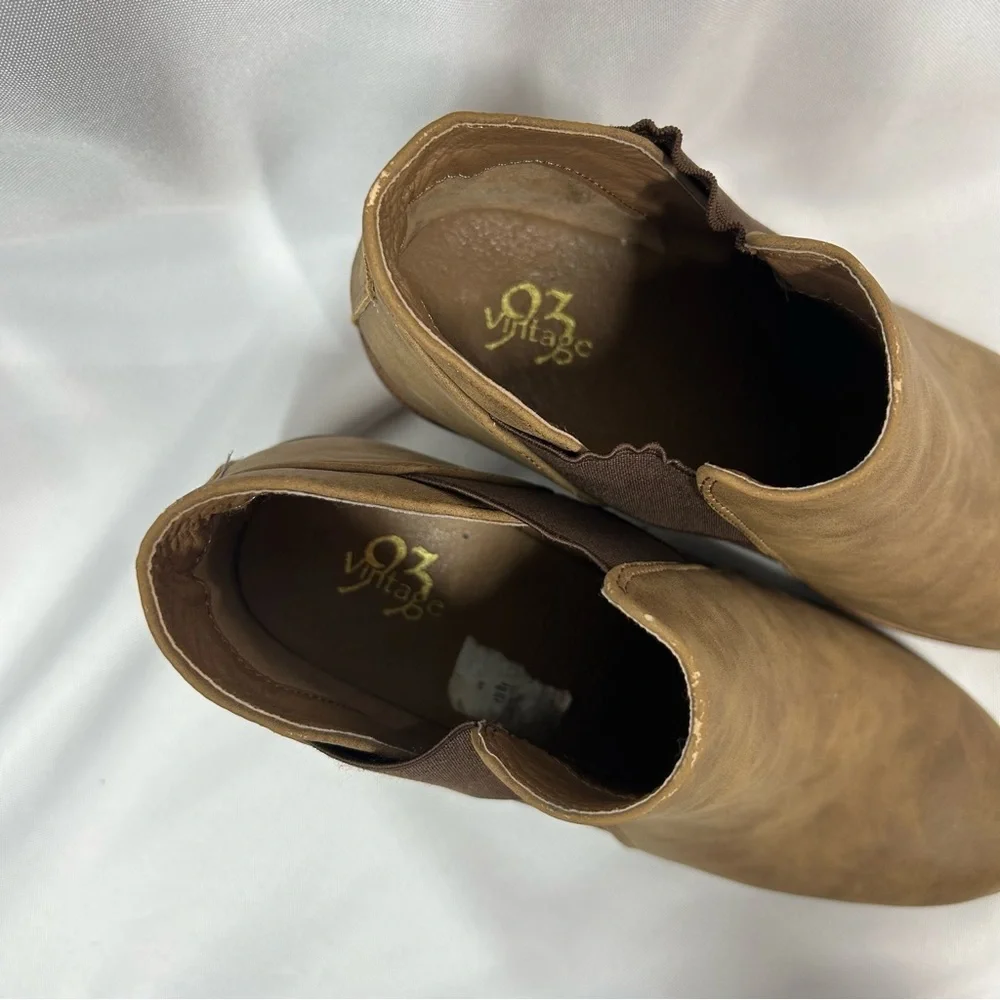 Vintage 93 | Heeled Wedge Ankle Booties Brown Women's Size 9
